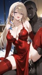 1boy 1boy1girl 1girls ai_generated background bare_shoulders blonde_female blonde_hair blonde_hair_female blue_eyes blue_hair blush breasts clothed clothed_female clothed_female_nude_male clothed_sex clothing cock commentary_request creampie cum dark-skinned_male earring eyelashes eyeliner female female_focus female_looking_at_viewer gloves hair hair_between_eyes hand_on_hips hand_on_thigh honkai:_star_rail honkai_(series) hoyoverse interracial interracial_sex lace_trim large_cock large_penis leg_up legs lia_the_busty_redhead light-skinned_female light_skin lingerie lingerie_only lipstick long_gloves looking_at_viewer makeup mihoyo multicolored_hair naked naked_male navel_visible_through_clothes night nude nude_male pelvic_curtain penis pussy red_clothing red_dress red_lingerie red_lipstick reverse_cowgirl_position satisfied seductive seductive_smile self_upload serval_landau sex smile smiling_at_viewer spread_legs tagme testicles thighhighs thighs vaginal_penetration veiny_penis