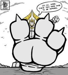 3_toes balls big_feet big_penis big_toes dialogue erect_penis feet foot_fetish foot_focus galio gay giant golem koki_1 league_of_legends macro muscular_male naked penis riot_games soles solo_male statue toes
