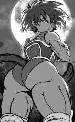 ass ass_focus back_view black_hair dragon_ball dragon_ball_super dragon_ball_z kwalker1009 muscular muscular_arms muscular_female muscular_legs muscular_thighs nice_ass saiyan saiyan_armor saiyan_female saiyan_tail serious_look seripa