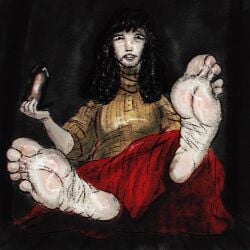 1girls cum_on_feet feet_fetish feet_together foot_fetish milf rosemary_walten the_walten_files widowed_milf