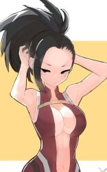 /// 1girl 1girls akisas99 anime anime_character arm_behind_head arms_behind_head asian asian_female asian_girl background belly big_boobs big_breasts bikini black-eyed_female black-haired_female black_eyebrows black_eyes black_hair blush_face blush_lines blushing blushing_at_viewer blushing_female blushing_lines boku_no_hero_academia bones_(studio) breasts busty busty_female busty_girl busty_teen busty_teenager dark_hair eye-level_view fanart fit_female flushed flushed_cheeks flushed_face from_front front_view frown frown_eyebrows frowning frowning_at_viewer hand_behind_head hands_behind_head inframammary_fold japanese japanese_female japanese_girl large_boobs large_breasts linea_alba manga_character momo_yaoyorozu multicolored_background my_hero_academia one-piece_swimsuit plain_background red_bikini red_one-piece_swimsuit red_swimsuit red_swimwear scowl shonen_jump solid_color_background stomach swimsuit swimwear teen_girl teenage_female teenage_girl teenage_tits teenager top_view two-tone_background weekly_shonen_jump white_background yaoyorozu_momo yellow_background young_female young_woman
