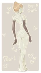 back guma long_gloves naked one_girl pearl_(steven_universe) small_ass small_breasts steven_universe