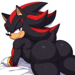 1boy 1twink ai_generated anthro anthro_male ass ass_cheeks big_ass_(male) bubble_ass bubble_butt butt butt_cheeks buttocks doggy_position doggy_style_position doggystyle_position gay gay_male looking_at_viewer looking_back_at_viewer male male_only mobian mobian_(species) mobian_hedgehog on_bed shadow_the_hedgehog showing_ass showing_off_ass smile smile_at_viewer smiling smiling_at_viewer sonic_(series) sonic_the_hedgehog_(series) twink