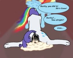 anus cum cum_in_pussy cum_inside cum_overflow cum_pool cutie_mark dialogue equine excessive_cum female friendship_is_magic gaping gaping_pussy hair hooves horn horse lamar long_hair mammal my_little_pony pony purple_hair pussy rainbow_dash_(mlp) rarity_(mlp) straight_hair unicorn