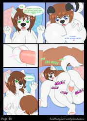 1boy 1girls 2015 age_difference anthro anthro_on_anthro anus ass audrey_(woofyrainshadow) balls big_penis blush breast_grab breasts canine clothes comic cum cum_in_pussy cum_inside dog english_text female female_anthro femboy femboy_on_female girly green_eyes hetero humanoid_penis husky incest larger_female legwear lying male male/female male_anthro male_anthro/female_anthro mammal missionary_position mother mother_and_son nipples on_back parent penetration penis pussy sex size_difference son straight text vaginal_penetration woofy_(woofyrainshadow) woofyrainshadow