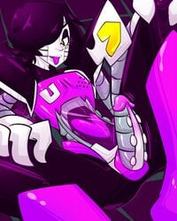 1boy black_hair femboy girly hair heart looking_at_viewer machine male male_only male_robot mettaton mettaton_ex penis robot solo toby_fox tongue tongue_out undertale unknown_artist