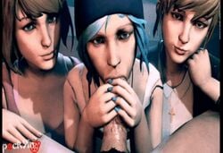 3d 3girls :>= animated assisted_fellatio chloe_price collaborative_fellatio fellatio female kate_marsh life_is_strange male max_caulfield oral pockyinsfm teamwork unseen_male_face