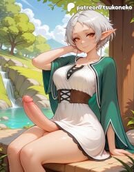 1futa 2026 ai_assisted ai_generated anime artist_name blue_sky breasts bust cock dick elf erection explicit futanari hi_res high_quality high_resolution highres huge_cock jobless_reincarnation large_penis leaf looking_at_viewer mushoku_tensei mushoku_tensei:_isekai_ittara_honki_dasu outdoors patreon patreon_username penis pointy_ears pond sitting sky smile soaking_feet stable_diffusion sylphiette_(mushoku_tensei) testicles tree_stump tsukoneko uncensored watermark