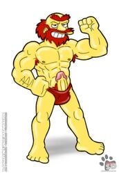 abs armpit_hair bara boner erection groundskeeper_willie human male male_only pecs penis slashweilerdog solo the_simpsons yaoi yellow_body yellow_skin