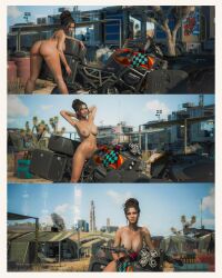 1girls 3d aspryx24 ass completely_nude completely_nude_female cyberpunk_2077 female female_only motorcycle nude nude_female panam_palmer pinup sequence solo