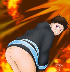 1boy 2020 ancient-onyx ass ass_focus enen_no_shouboutai fire_force gay kusakabe_shinra male male_only no_visible_genitalia solo tagme yaoi