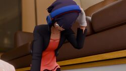 3d animated black_hair feet giant giant_female giant_woman giantess kyoka_jiro longer_than_10_seconds macro_female micro_female momo_yaoyorozu my_hero_academia purple_hair socks tagme tiny tiny_female video white_socks