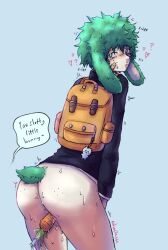 1boy 2025 anal anal_insertion anal_penetration ass ass_focus boku_no_hero_academia boypussy bunny bunny_boy bunny_ears bunny_tail butt butt_focus carrot carrot_in_ass cuntboy deku dialogue english_text freckles freckles_on_ass freckles_on_face izuku_midoriya japanese_clothes male midoriya_izuku my_hero_academia nervous object_insertion pussy redvanilla666 school_bag school_uniform shy shy_expression solo submissive_male sweat tears tremble_spikes trembling