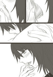 2girls bai_lao_shu comic cunnilingus female highres houshou_(kantai_collection) kantai_collection licking long_hair monochrome multiple_girls nagato_(kantai_collection) oral pussy silent_comic tongue yuri