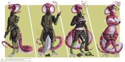 2024 3_toes 4_fingers absurd_res ammo_loops anthro areola arm_armor armor armwear belly big_breasts biped black_areola black_bottomwear black_claws black_clothing black_mouth black_nipples black_pants black_shirt black_tongue black_topwear black_vulva blue_eyes body_armor bottomwear breast_expansion breasts bulletproof_vest chest_rig claws clothed clothing clothing_lift dart dated digital_media_(artwork) directional_arrow english_text euphoria exclamation_point expansion feet female female_anthro female_symbol fingerless_gloves fingers forked_tongue gender_symbol gender_transformation genitals geometric_background glistening glistening_body glistening_scales gloves green_armor groin_armor gun hand_on_own_breast handgun handwear heart_symbol hi_res hip_expansion holding_breast holding_gun holding_handgun holding_object holding_pistol holding_ranged_weapon holding_weapon khody leg_armor long_tail long_tongue looking_at_genitalia looking_at_self magazine_pouch male male_anthro markings motion_lines mtf_transformation multicolored_body multicolored_scales nipples nude nude_anthro nude_female onomatopoeia open_mouth orange_stripes pants pattern_bottomwear pattern_clothing pattern_pants pattern_shirt pattern_topwear penis_to_vagina_tf pistol pupils question_mark ranged_weapon red_body red_neck red_scales reptile scales scalie scaly_tail sequence shell_(projectile) shirt shocked shooting shoulder_armor signature simple_background skirt skirt_around_legs skirt_lift slit_pupils snake snake_hood solo sound_effects striped_body striped_bottomwear striped_clothing striped_markings striped_pants striped_scales striped_shirt striped_tail striped_topwear stripes surprise_attack surprised symbol tactical_belt tactical_gear tactical_gloves tail tail_markings text thick_thighs thigh_expansion toes tongue topwear torn_bottomwear torn_clothing torn_pants torn_shirt torn_topwear transformation transformation_by_item transformation_sequence two_tone_body two_tone_scales two_tone_tail undershirt undersuit underwear undressing_self ventral_scales viper_(x-com) vulva weapon white_background white_belly white_body white_breasts white_claws white_scales white_stripes wide_hipped_anthro wide_hipped_female wide_hips x-com xenthetechnomorph yellow_background