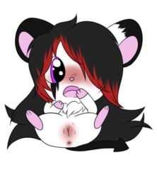 anus ass blush closed feral goth hampire hamster hamtaro_(series) mammal misswintermizuki open_mouth purple_eyes pussy rodent small solo spreading