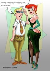 1girls ass ass_cleavage ass_focus butt_crack cameltoe cartoon_network cleavage curvy dexter's_dad dexter's_laboratory dexter's_mom erect_nipples female green_eyes green_high_heels hanna-barbera high_heels huge_areolae huge_ass huge_breasts large_ass nipple_bulge orange_hair parasitius puffy_nipples red_hair red_lips short_hair sideboob stiletto_heels thick_lips thighhighs voluptuous wide_hips