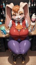 1girls above_view ai_generated anthro big_ass big_breasts big_hips big_thighs blush bunny bunny_ears bunny_girl chubby chubby_female curvaceous curvaceous_female curvaceous_figure curvy curvy_ass curvy_body curvy_female curvy_figure curvy_hips curvy_milf curvy_thighs eyebrows eyelashes female fully_clothed furry gloves happy heels hi_res highres holding_object huge_ass huge_breasts huge_hips huge_thighs ice_cream indoors large_breasts looking_at_viewer massive_breasts mature_female milf mommy older_female plump plump_breasts plump_thighs rabbit rabbit_ears rabbit_girl sega sitting sitting_on_stool smile solo sonic_(series) sonic_the_hedgehog_(series) steam steaming_body stockings synthneon thick_thighs tight_clothing vanilla_the_rabbit voluptuous voluptuous_female voluptuous_milf wide_hips