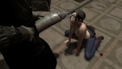 3d big_penis brown_hair claire_redfield claire_redfield_(jordan_mcewen) cum cum_drip cum_in_mouth cum_on_body cum_on_breasts cum_on_face cumshot monster_cock mr_x resident_evil_2_remake virtamate