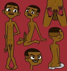 anus ass cameron_(tdi) dark-skinned_male dark_skin male male_only milosnastyac solo total_drama_island