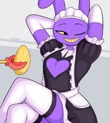 1boy corn femboy jax_(the_amazing_digital_circus) maid_jax_(the_amazing_digital_circus) maid_outfit male male_focus male_only sketchfins tagme the_amazing_digital_circus winking zooble_(the_amazing_digital_circus)