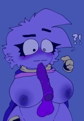 ?! big_breasts dick dick_on_chest durple_(sprunki) female gloves ibispaintx incredibox_mod purple_body rainbowy_alchie(character) sprunkends_(au) sprunki youtube youtube_hispanic youtuber