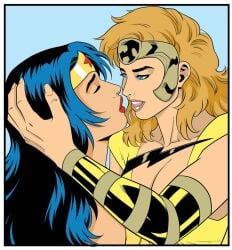 2girls bondage female/female female_only imminent_kiss kissing lesbian wonder_woman yuri