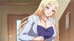 1boy 1girl big_ass big_butt blonde_hair blowjob blue_eyes boobjob cum cum_in_mouth cum_in_pussy cum_inside cum_on_body cum_on_breasts footjob kazoku_~haha_to_shimai_no_kyousei~ large_breasts milf morning_wood nipple_piercing office poro public_sex stepmother stepmother_and_stepson stockings tagme video watase_otoha