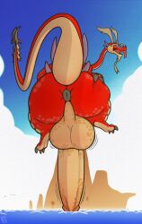 absurd_res aesopp anus ass balls beard big_balls big_butt big_penis blue_sky butt_grab dragon facial_hair genitals glans hand_on_butt hi_res hooked_tail huge_balls huge_butt huge_cock hyper hyper_balls hyper_butt hyper_genitalia hyper_penis island long_neck long_penis long_tail macro male mythological_creature mythological_scalie mythology nintendo penis puffy_anus red_body scalie sea seaside sky skyscape solo spots tail the_legend_of_zelda tongue tongue_out valoo water wind_waker wings yellow_eyes