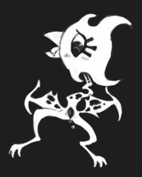 amalgamate_(undertale) blush d-sui female monochrome pussy reaper_bird solo undertale video_games