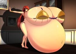 1girls alternate_breast_size artist_name belly belly_bigger_than_body belly_dancer belly_dancer_outfit bloated_belly blue_eyes blush breasts breasts_bigger_than_head breasts_bigger_than_torso female female_focus gigantic_belly gigantic_breasts high_school_dxd hyper hyper_belly hyper_breasts hyper_pregnancy indoors inflation long_hair pregnant pregnant_female ready_to_pop red_hair rias_gremory rias_gremory_(belly_dancer) round_belly skindentation standing timaeus