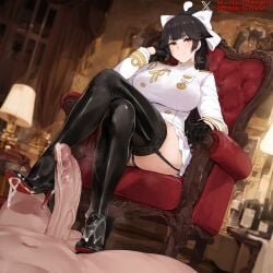 1boy ai_generated aiguillette armchair ashikoki azur_lane bangs black_footwear black_gloves black_hair black_legwear blunt_bangs blush boots bottle bow breasts brown_eyes buttons chair closed_mouth clothed_female_nude_male clothing crossed_legs double-breasted dress duxvector epaulettes erection feet female femdom footwear garter_straps gloves hair_flaps hair_ornament hair_ribbon hairbow half_gloves high_heels indoors large_breasts large_penis legwear lingerie long_hair long_sleeves looking_at_viewer male male_pubic_hair military military_uniform miniskirt netorare ntr nude pantsu penis pleated_skirt ponytail pov ribbon semen shiny shoes sitting skirt smile solo_focus spread_legs straight takao_(azur_lane) thighhighs thighs tied_hair uncensored underwear uniform veiny_penis very_long_hair white_bow white_gloves white_ribbon yellow_eyes