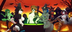 angelina_marie anthro bat breasts brew cauldron clothing female gorsha_pendragon halloween hat holidays legwear magic_user mammal multi_nipple nipples nude pumpkin stockings tai_lung_(artist) witch