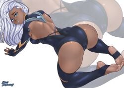 1girls ass big_ass bonecrusherii dark-skinned_female feet female female_only foot_fetish looking_back marvel marvel_rivals ororo_munroe storm_(marvel_rivals) storm_(x-men) toes x-men