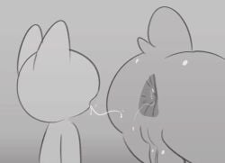 animated anthro anus anus_kiss ass backsack balls bouncing_balls iamapoliceman kissing_ass male_focus monochrome nude popoisyucky rimming saliva_trail sketch tail