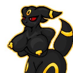 big_breasts black_body breasts caritxxx cartoon eeveelution female furry_female naked naked_female nipples pixel pixel_art png png_file pokemon pokemon_(species) red_eyes self_upload solo_female standing tagme transparent_background umbreon yellow_nipples