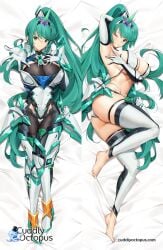 1girls armor barefoot big_breasts bikini boots core_crystal cuddly_octopus cuddly_octopus_(circle) dakimakura_(medium) dakimakura_design green_hair matching_hair/eyes nintendo pin_up pneuma_(xenoblade) xenoblade_(series) xenoblade_chronicles_2