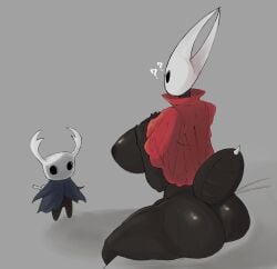 absurd_res arthropod ass big_breasts big_butt breasts duo female hi_res hollow_knight hornet_(hollow_knight) humanoid male male/female mony_(artist) monyauwu nipples nonbinary_(lore) stepsibling_(lore) stepsister_(lore) tail team_cherry the_knight_(hollow_knight)