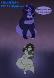 big_breasts blueberry_inflation breasts cleavage female frisk_lk furry huge_breasts inflation sleeping tagme thick_thighs wide_hips