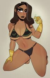 alternate_universe alternate_version_at_source armor armored_gloves artist_name artist_signature big_ass big_breasts bikini brown_eyes brown_hair dark-skinned_female doctor_doom electricity facial_scar fantastic_four flag_bikini gauntlets gold_armor grey_streaks latverian_flag marvel marvel_comics melat0nin pinup romani rule63 rule_63 scar starbryte victor_von_doom victoria_von_doom