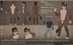 2015 anthro anthro-claw anthro_claw balls canine erection feline fur hair hybrid lion male mammal model_sheet nude penis wolf