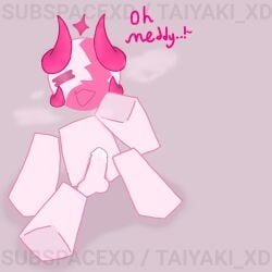 2d 2d_(artwork) 4_horns balls blocky_body completely_nude cum cum_on_penis digital_drawing_(artwork) digital_media_(artwork) disembodied_limb hard_penis hi_res highres horn horns male male_only penis phighting pink_horns pink_penis pink_skin roblox roblox_game robloxian self_upload simple_background sitting star_(symbol) subspace_(phighting) tagme taiyaki_xd text watermark