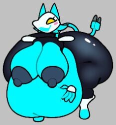 bbw big_ass big_breasts breasts bubble_butt chip_at_night cleavage deltarune huge_ass huge_breasts nipples overweight tagme tasque_manager_(deltarune) thick_thighs wide_hips