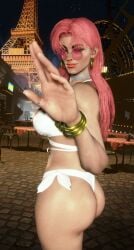 1girls 3d ass bikini bracelet capcom glasses large_breasts long_hair manon_legrand mod pink_hair screenshot screenshotboy96 street_fighter street_fighter_6 tagme