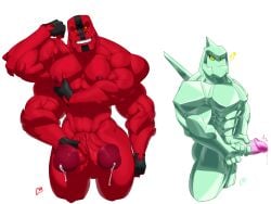 alien balls bara ben_10 big_penis boner charcoalwaffle26 cwaffle diamondhead diphallism erection flexing fourarms male male_only muscles muscular nude penis petrosapien tetramand