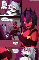 anthro blush comic_page english_text helluva_boss humanoid imminent_sex loona_(helluva_boss) millie_(helluva_boss) mommy_kink red_skin seductive_look seductive_smile swain_(artist) tagme white_fur wolf_humanoid