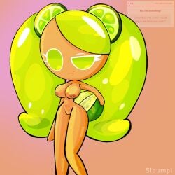 1girls :t breasts cookie_run cookie_run_kingdom cookie_run_ovenbreak female lime_cookie request self_upload sloumpl solo strawpage_request