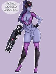 1futa big_breasts big_penis blizzard blizzard_entertainment bottomless breasts breasts_out bunyyart clothed clothing erect_penis erection futa_only futanari futanari/female gun mostly_nude naked naked_female nipple nipples overwatch overwatch_2 penis penis_out purple_body purple_hair purple_skin skinny skinny_girl sniper sniper_rifle solo widow widowmaker widowmaker_(overwatch) yellow_eyes