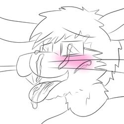 blush cum cum_in_mouth cum_inside cum_on_face cum_on_glasses eyewear glasses happy lagomorph male mammal open_mouth rabbit simple_background tagme tongue tongue_out white_background ziats