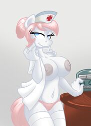 + 2012 2014 anthro anthrofied areola breasts cameltoe clothing equine female friendship_is_magic furry furry_only hat horse king-cheetah legwear mammal my_little_pony nipples nurse nurse_hat nurse_redheart panties pony radio solo stockings themaningreen underwear